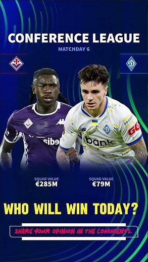 UECL Clash: Fiorentina vs Dynamo Kyiv — Who’s Your Winner?👇
