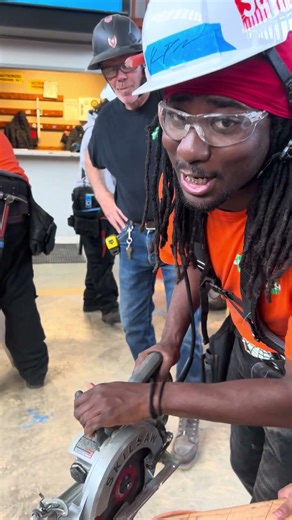 Miter Cut Tutorial w/ KP @ RichmondBuild (Cohort 58) #richmondbuild #skillsaw #miter #cuts