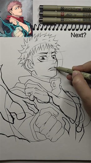 how to draw Yuji Itadori🔥 #viralvideo #yuji #yujiitadori #jujutsukaisen #shorts #gojo #jjk #yuta