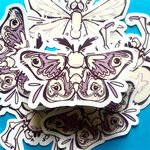 Pink Pastel Bug Collection Stickers: Moth, Dragonfly, Spider - Glossy - Etsy
