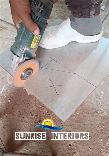 Learn how to cut and fix tiles perfectly even on slanted or uneven walls for a flawless finish. #TileWork #ConstructionTips #homeforrent #homeorganization #decorinspiration #cozyhome #seasonaldecor #homeservices #handymanservices #propertymaintenance #demolitionservices #homerepair #storagesolutions #homemaintenance #carpentry #homeimprovement | Sunrise Interiors