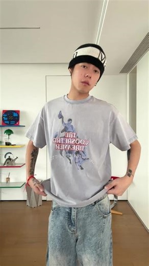美式复古回潮！这件做旧水洗 T，街头感直接焊在身上 #coosretro #男生穿搭 #t恤穿搭 #短袖 #印花t恤
