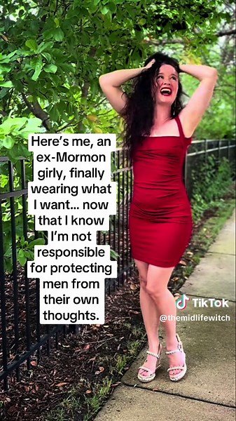 I’m a 43 year old ex Mormon girly who grew up in the peak of 90s purity culture 🥵🙈 The era where we were told tank tops were dangerous and shorts above the knee could “lead men astray.” I had to confess alone in a room as a teen girl to a grown man about my clothing choices and even my underwear. For years, I carried that internalized shame and repressed anger from being controlled and manipulated. I truly believed my body was a problem to manage, a temptation to hide away, and a something I h