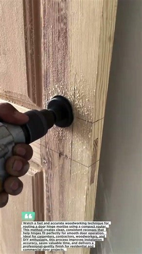 Fast Door Hinge Mortise Routing Technique #Woodworking #DIY #Carpentry