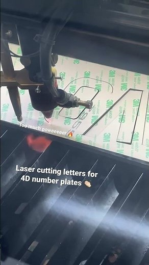 Laser cutting letters for 4D style number plates 🔥