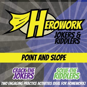 Point and Slope Printable Activities - Mystery Pic & Joke Herowork Worksheets