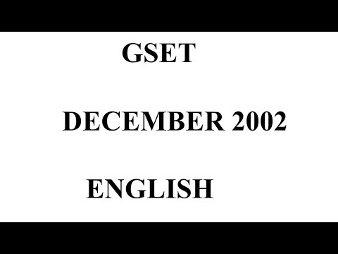 GSET, English, December 2002, Question paper With Answers.