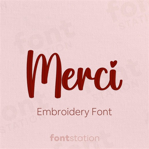 Merci Embroidery Font - Valentine Letters - Heart, Cute, Script Machine Embroidery Alphabet - 8 Sizes - BX, PES + 9 Formats - Etsy