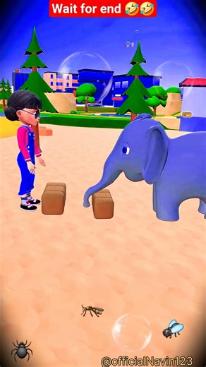 Elephant vs Naughty Cow Funny Fight! 🤣🐘🐄 #youtubeshorts #funny #trending #viralvideo #funnycartoon