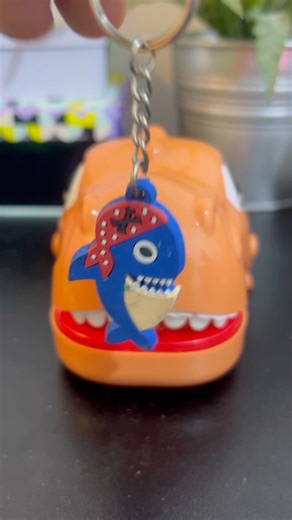 Angry Dino eating shark keychain #shark #asmrsounds #satisfying #viralshort #shortvideo