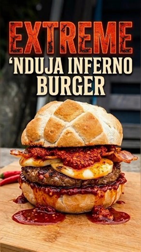 Extreme 'NDUJA Inferno Burger 🔥 Outdoor Cooking