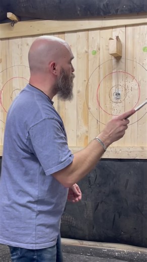 Amazing fast draw knife fun with a world champion knife thrower! A moving target increases the challenge. Here I draw the knife from the back to show the technique better even though it is faster from