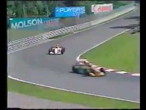 Michael Schumacher overtakes a very angry Ayrton Senna .. :-)