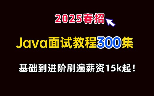 300集【Java面试教程】从Java基础到进阶刷遍java春招高频面试题（2025春招版）一周学完，让你面试少走弯路！！！（附100万字配套面试文档）