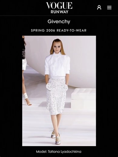 Tatiana Lyadochkina for Givenchy Spring/Summer 2006 #fashion #runway #model #runwaywalk #catwalk