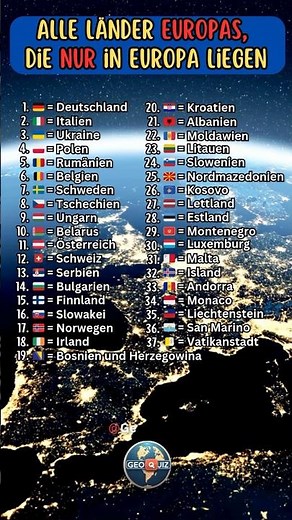 Alle Länder Europas, die nur in Europa liegen! 🇩🇪🇫🇮