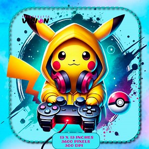 Pikachu Gamer Watercolor Splash, Clipart Images, Graphics and Artwork, Rainbow Aesthetic, PNG Cute Pokemon Character Images - Etsy