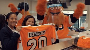 🎉 Surprise! 🎉 The owners of Denise’s in North Philly were surprised this morning by Gritty, who broke the news that they will be receiving $100,000 in advertising assets as a winner of the Flyers Hometown Assist. Congrats to the five winners of the Flyers Hometown Assist program: • Byrne’s Tavern • Denise’s Delicacies • Noir Restaurant & Bar • Phila. Hair Co. • Rock Solid Contracting Thank you for sharing your stories & remaining committed to our community. Read more about our winners: https:/