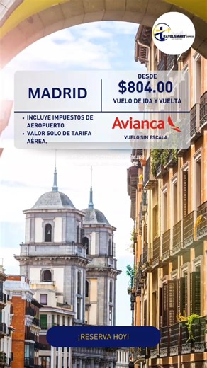 Imagina perderte por la Gran Vía, tapear en mercados históricos y sentir la magia de Madrid ✨🇪🇸 Hoy puedes hacerlo realidad con nuestra oferta... Detalles en descripción ✅Vuelo de ida y vuelta ✅No sé requiere ningún tipo de visa. ✅Se debe agregar seguro de viaje. Consulta por cupos disponibles al ⬇️⬇️⬇️ What's 7810-4887 | Travelsmart Express