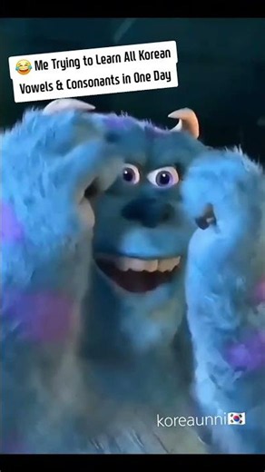 😂 Me Trying to Learn All Korean Vowels & Consonants in One Day