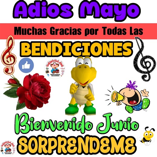 1.2M views · 9.3K reactions | ✨ Gracias mayo, bienvenido junio ✨ Despedimos mayo con gratitud por cada momento vivido, por los aprendizajes, los retos superados y las sonrisas compartidas. Ahora le damos la bienvenida a junio, con nuevas metas, nuevas oportunidades y la energía renovada para seguir creciendo.  #AdiósMayo #HolaJunio #NuevoMes #EnergíaPositiva #BienvenidoJunio | Tarjetitas.org | Facebook