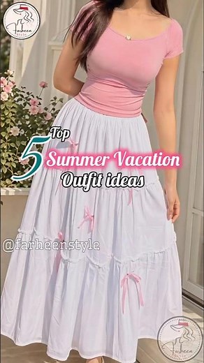 What to Wear on Vacation? 5 Cute Summer Outfit Ideas #farheenstyle #viral #shortsfeed #shorts #trend