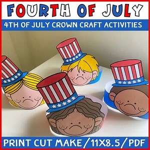 4th of July Craft Hat and Crowns Statue of Liberty Patriotic Coloring Activities