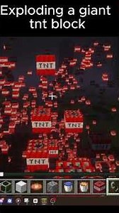 Exploding a giant tnt block in mincraft #minecraft #funny #explode