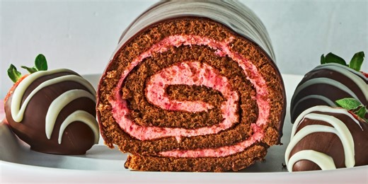 My Chocolate-Covered Strawberry Swiss Roll Is Guaranteed To Impress Your Valentine