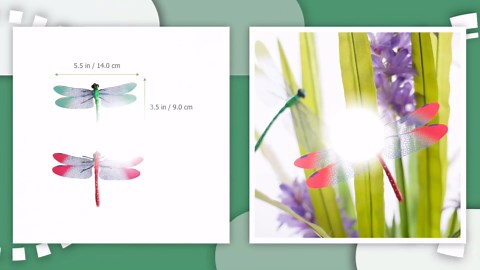 CLISPEED 20pcs Simulated Plastic Dragonfly Figurines Realistic Tiny Dragonfly Decor Vivid Animals Garden Ornament for Birthday Wedding Xmas Decorations(Mixed Color)