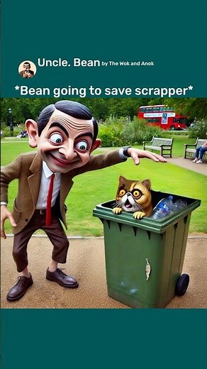 Mr Bean Saves Scrapper Cat Fall Down From Sky! #mrbean #aicomedy