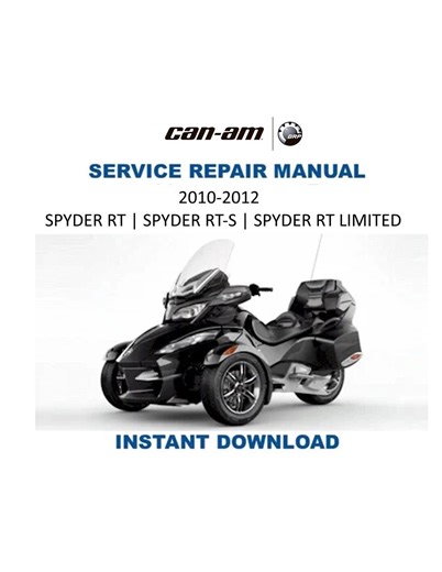 Can Am Spyder RT RTS Service Manual | 2010-2012 Canam Roadster Repair Guide | Instant Digital Download | PDF - Etsy