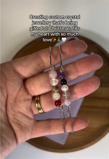 Custom adjustable chain crystal bracelets ✨🔮🤍 #crystaljewellery #customgifts