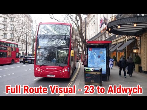 Full Route Visual | London Bus Route 23 - Westbourne Park to Aldwych | (OME46009e) YJ70EVM