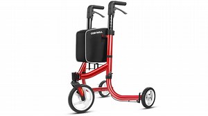 COSYWILL 3 Wheel Rollator Walkers for Seniors,Ultra Lightweight Foldable Walker for Elderly with Storage Bag, 10" Three Wheel Modern Mobility Walking Aid Aluminum,Black