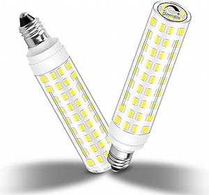 JDE11 120v 100W Led Replacement Daylight 6000k Dimmable,T3 T4 Mini Candelabra Base JD E11 Bulb,10W 950lm for Chandeliers,Candelabra,Ceiling Fan,Cabinet Lighting, 2 Pcs