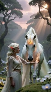 Elf and Unicorn Share Magical Bond | Fantasy Encounter