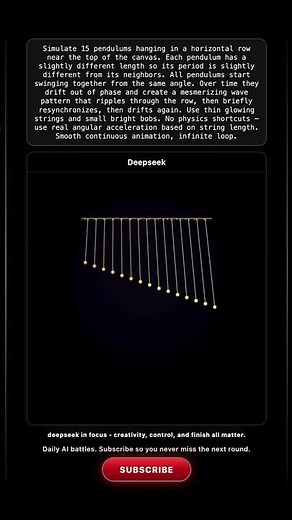 ChatGPT vs Gemini vs DeepSeek vs Kimi: Pendulum Wave #aicoding #chatgpt
