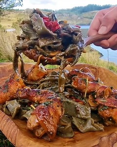 369K views · 6.5K reactions | Crispy Seafood Pasta with Bacon Cooked in Nature! ASMR cooking #relax #nature #asmr #pasta #summer #camping | Menwiththepot | Facebook