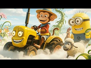 Monkey Cartoon Funny: Learning Colors & Counting With Giant Sky Vegetables | MONKEY D FARM