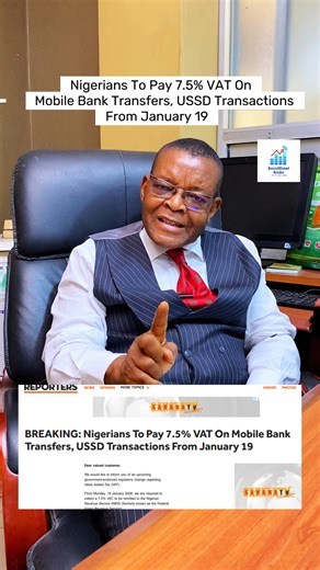 Nigerians To Pay 7.5% VAT On Mobile Bank Transfers, USSD Transactions From January 19 | Broadstreet Radio