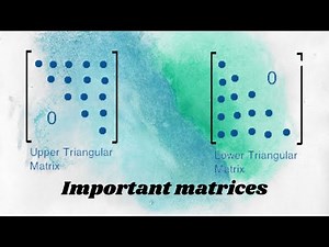 Linear Algebra: Important matrices