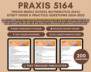 Praxis Middle School Mathematics 5164 Study Guide 2024–2025: Detailed Content Review, Exam Tips & Practice Tests for Middle School Teachers - Etsy