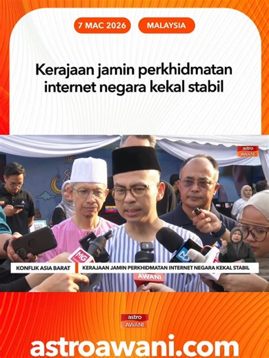 Datuk Fahmi Fadzil berkata, pihak kerajaan akan sentiasa memantau sebarang ancaman keselamatan siber yang boleh memberi kesan kepada infrastuktur internet negara. #AWANI745 #AWANInews