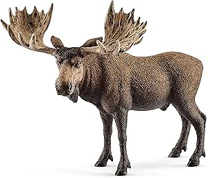 Schleich Wild Life Moose Bull Figurine - Wild Animal Toy Figurine, Durable for Education and Imaginative Play for Boys and Girls, Gift for Kids Ages 3+