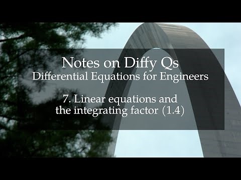 7. Linear equations and the integrating factor (Notes on Diffy Qs, 1.4)