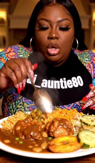 Barbadian cuisine The plate features a huge mound of Cou-Cou (yellow cornmeal and okra), steaming hot macaroni pie, savory brown stew chicken, vibrant red rice and peas, fried plantains, and a side of pickled cucumber salad. #barbadianfood #mukbang #asmr #foodlover #barbados