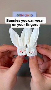 Little bunnies turn into a finger play activity that instantly captures kids’ attention 🐰✨ Slip them onto your fingers, make up stories, and play again and again — simple, fun, and adorable 🎭 bunny craft for kids, finger puppet craft, easy kids craft, creative play, DIY toy | GenioKid - Early Learning: speech, counting, motor skills