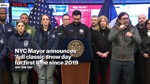 NYC mayor announces 'full classic snow day' for first time since 2019