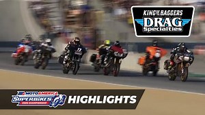 The highly anticipated Drag Specialties King of the Baggers Invitational reached its conclusion on Saturday at WeatherTech Raceway Laguna Seca, and the race absolutely lived up to its billing. Check out the highlights. #GEICOMotorcycle Dunlop Motorcycle Tires | MotoAmerica